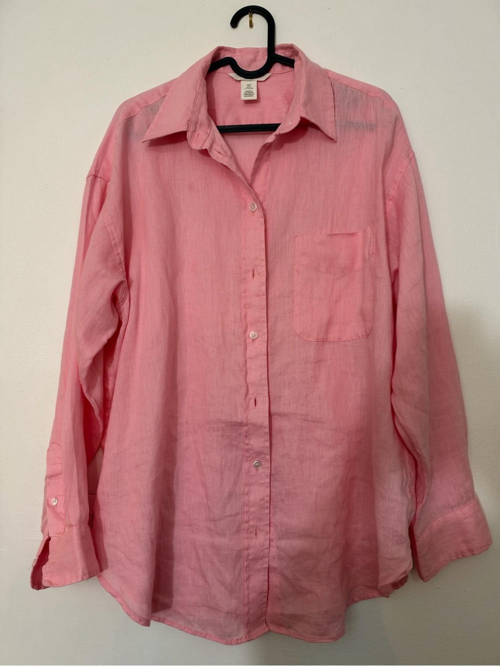 H&M Pink Casual Button-Down Shirt